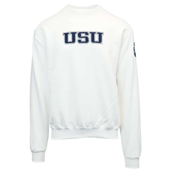 USU U-State Fleece-Lined Crew Sweatshirt White